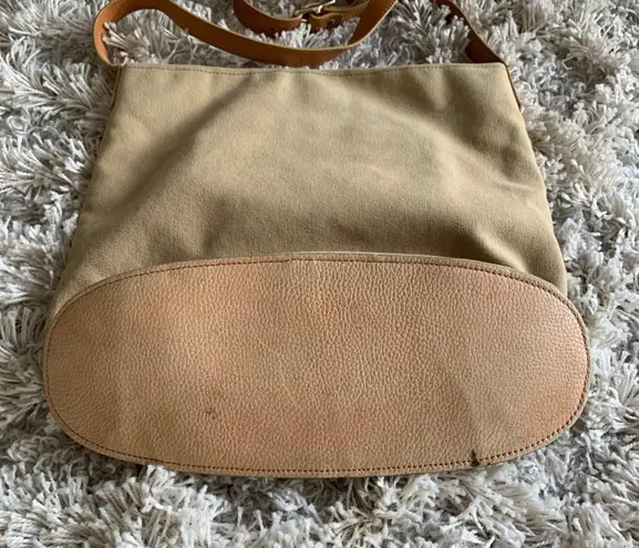 Hunter Tan/Brown Canvas  Bucket Bag Crossbody Leather Detailing Purse Boho Bohemian Neutrals Minimalist Earth Tones 