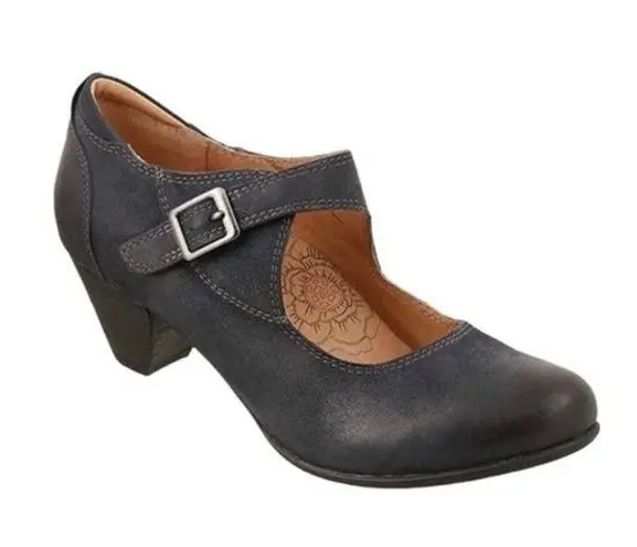 NEW Taos Oiled Leather Mary Jane Shoes in Navy, Size US 9.5M, EU 40 New w/o Box