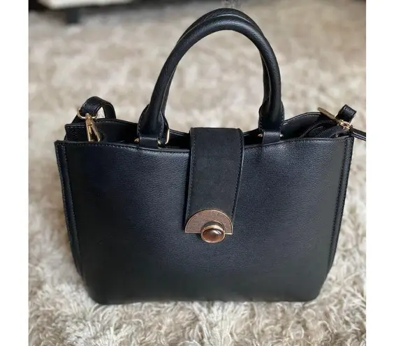 Luella Grey London Structured Tote Modern Gold Accent Old Money Quiet Luxury Black