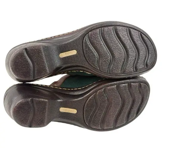 *Softspots Lara Clogs Womens Size 9.5W Green Suede Leather Comfort Boho Coastal