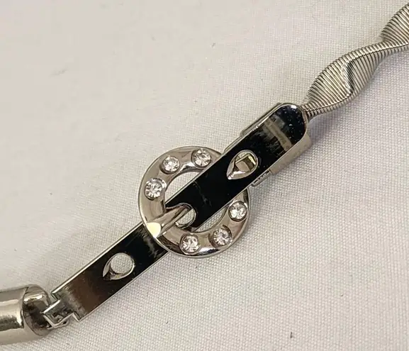 Silver Swirl Spring Stretch Fashion Belt