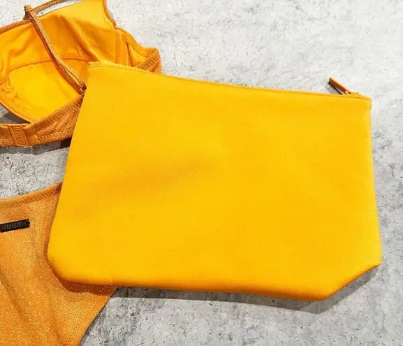 Triangl saria Orange sparkle Large Top / Medium Bottom Bikini Swimsuit Set Size undefined