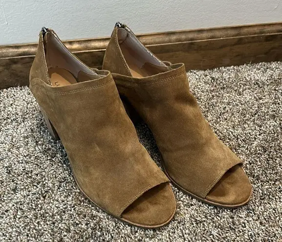 Lucky Brand  Kalli peep toe leather chunky heels