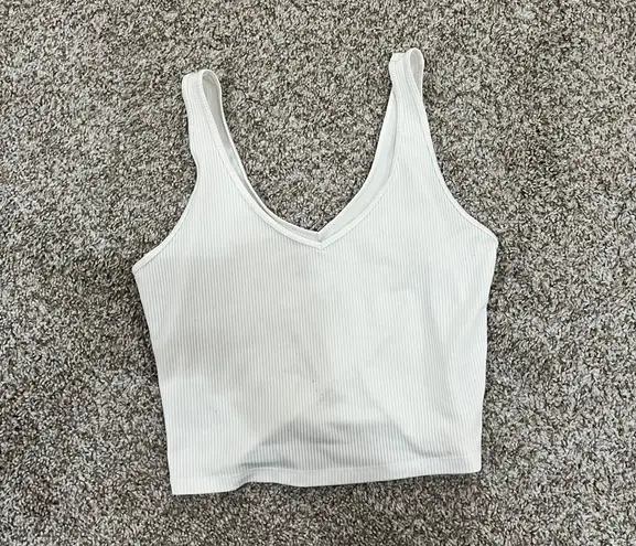 Hollister White Ribbed Tank top