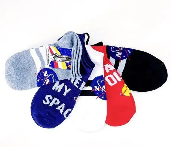 NASA Womens No Show Socks Space Science 5 Pairs Unique Fun Novelty Gift Blue
