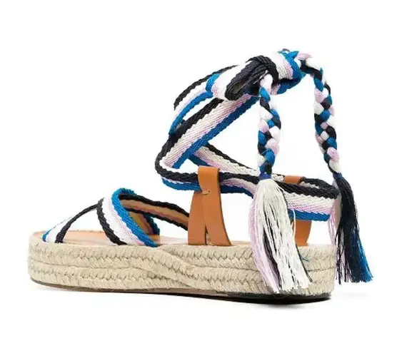 Isabel Marant Woven Wrap Strap Espadrille Sandals size 8
