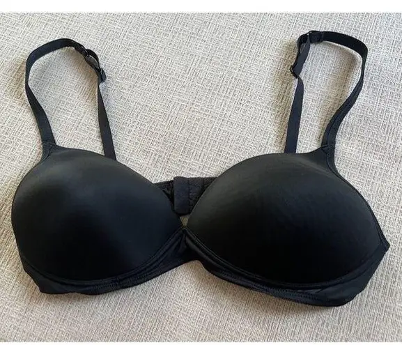 Warners Push Up Bra 36B Wire Free Molded Nylon Black Adjustable Size undefined