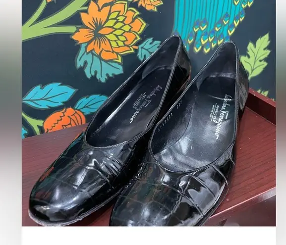 Salvatore Ferragamo Black Patent Leather Shoes