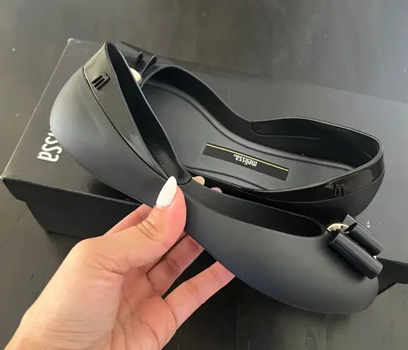 Melissa EUC 'Queen V' Peep Toe Jelly Flats