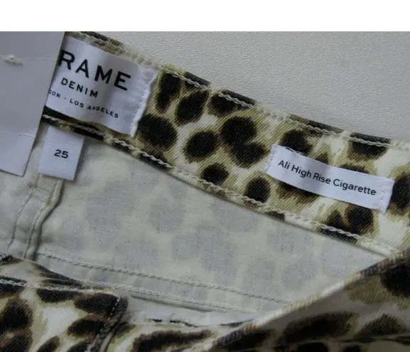 frame denim NWT FRAME Ali in Beige Leopard High Rise Cigarette Stretch Crop Jeans 25