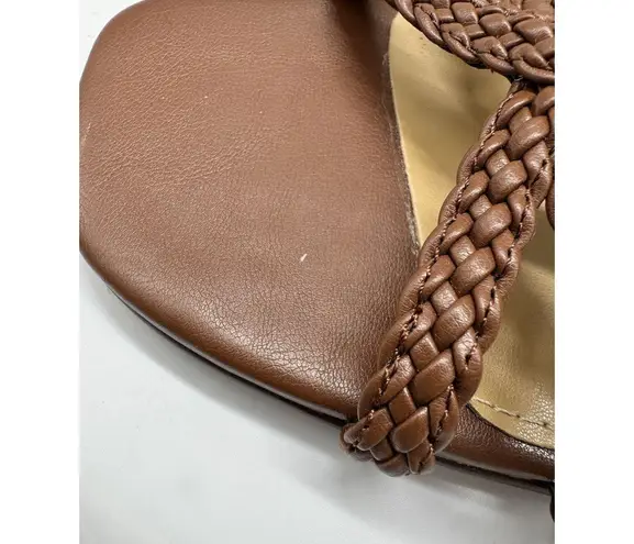 NWD J. Crew Braided Strappy Heels Size 12 Vegan Leather Chocolate Brown