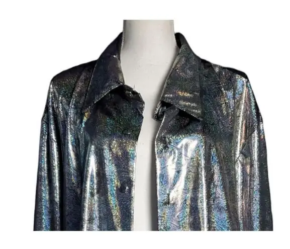 Charades Top 3X Disco Dance Party Shiny Hologram Retro Silver Halloween Cosplay