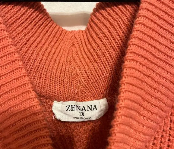 Zenana  v-cut coral sweater. Size XL.