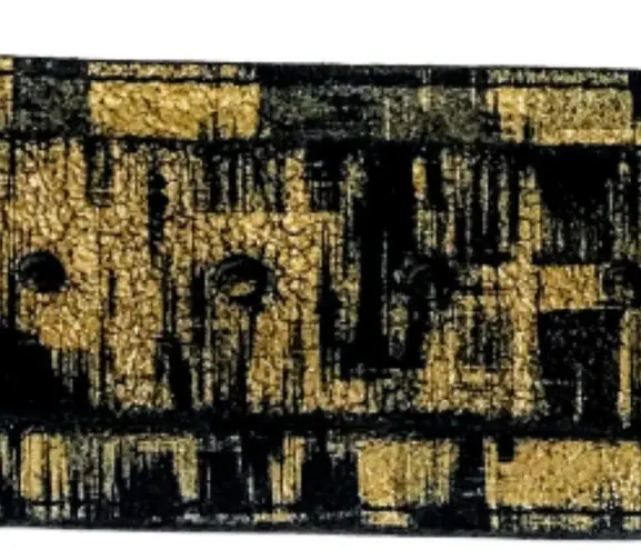 WCM New York Leather Belt Metal Chain Gold & Black Metallic Women's Wrap