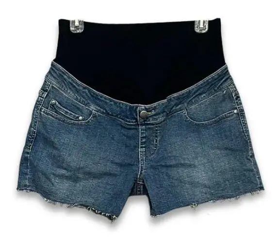Angel Maternity Jean Shorts Pull On Elastic Waistband Stretch Denim Blue XS NWT Size undefined