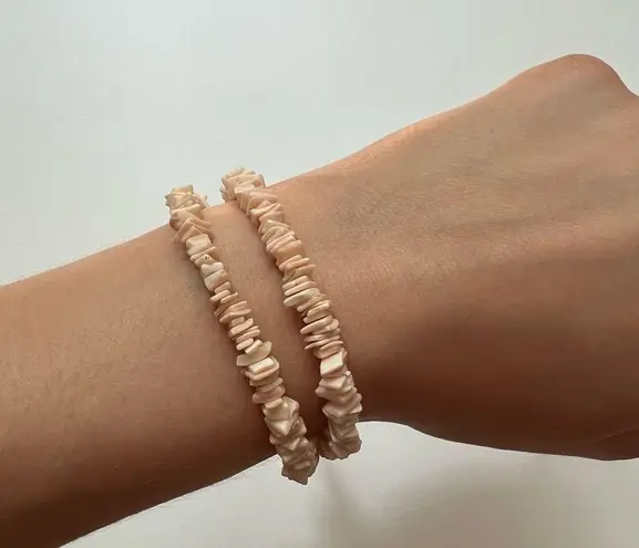 Puka Shell Necklace White Light Pink Surfer VSCO Hawaiian Seashell Beaded