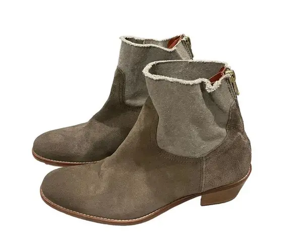 Zadig & Voltaire Suede and Canvas Teddy Boots, Sz 7