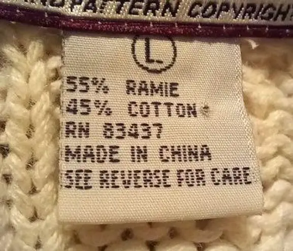 VTG Tiara Chunky Knit Sweater-Large-Geometric-3D Embellishments-Shoulder Pads