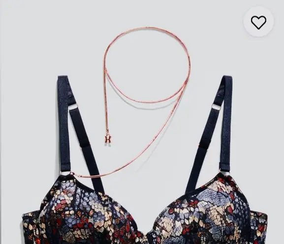 SAVAGE X FENTY Demi Bra Cold-Hearted Snake Lace w/Chain NWT!