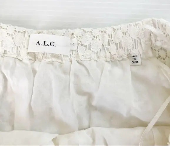 ALC Frank A.L.C. NWOT Bolen Off Shoulder Ivory Embroidered Mini Dress, 0