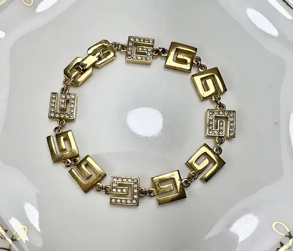 Givenchy Crystal & Gold Logo Bracelet