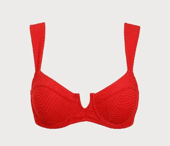 BERLOOK Red V Notch Underwire Bikini TOP ONLY 03 Size M