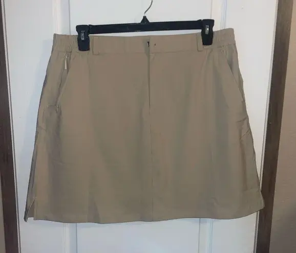 Baleaf Khaki Lined Skort Athletic/ Golf/Tennis Skirt Zip Up Pockets Size 2XL NWT