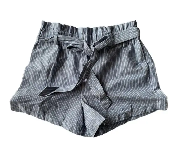 HAVE Black/White Striped Elastic Waist Fabric Belt Shorts Size‎ S Blue Size M - Image 1