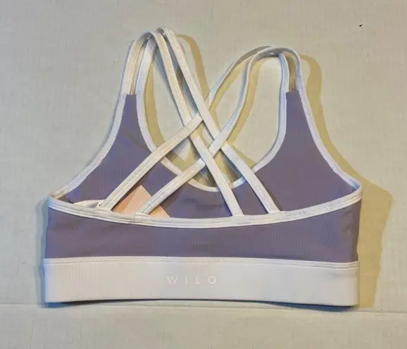 Wilo the Label Women's Sport Bra & Rib Swift Short Set XS Lilac Workout Athletic Purple