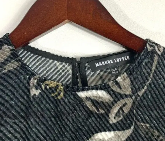 Markus Lupfer Sheer Velour Floral Blouse