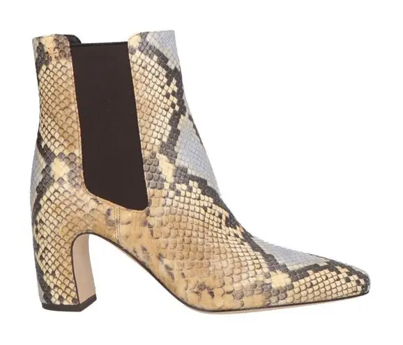 Tory Burch NEW  BANANA EMBOSSED SNAKESKIN LEATHER CHELSEA ANKLE BOOTIE BOOTS 5.5
