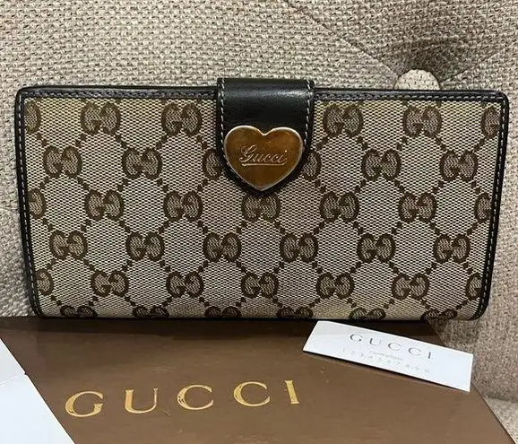 Gucci GG Canvas Leather Long Wallet NO Box