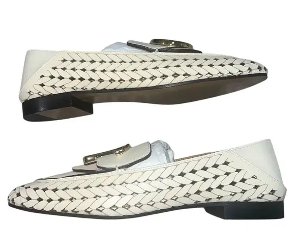 Chloé NEW NIB Chloe C Lasered Woven Leather Loafers In White