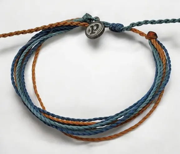 Pura Vida  Blue & Orange Adjustable String Bracelet - Image 1