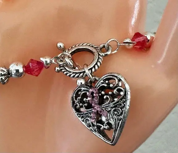 Breast Cancer Awareness Bracelet ā Hope, Strength, Courage Pink