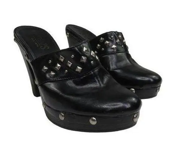 Y2k Chaps Chunky Clogs with Studded Detail Size 8.5 Black