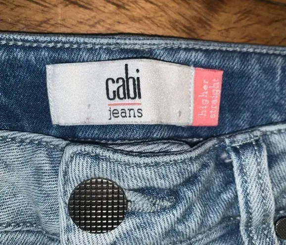 CAbi  denim acid wash higher straight 4 mom jeans