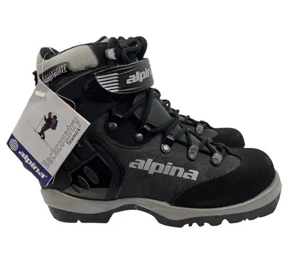 New Alpina BC 1550 Backcountry Telemark Black Gray Ski Boots Size 36