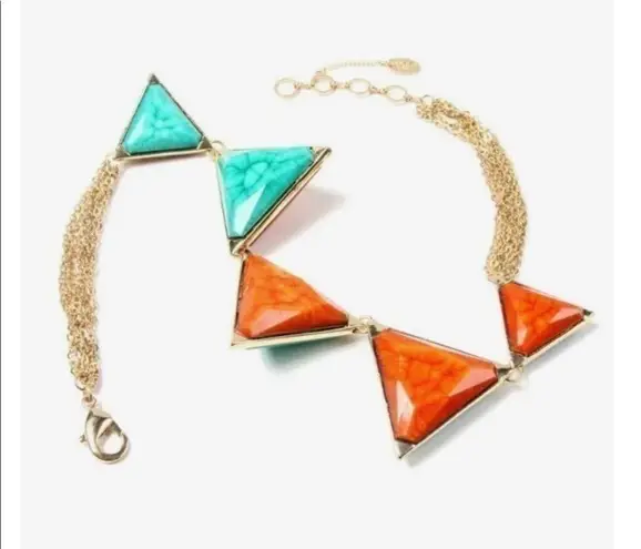 Amrita Singh Reversible Bermuda coral/turquoise statement necklace.