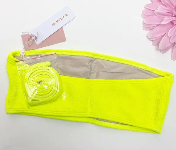 PilyQ Pineapple Reef Tube Bandeau/Teeny Bottoms Two Piece Bikini Set Yellow