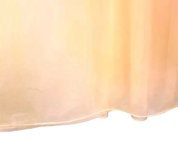 VTG 70s Sunset Ombre Sheer Mesh Ruffle Long Sleeve Lace Trim Duster Robe Multiple Size M