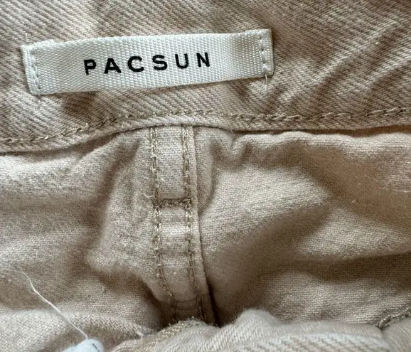 PacSun  Eco Beige Ripped Vintage High Waisted Denim Shorts size 27