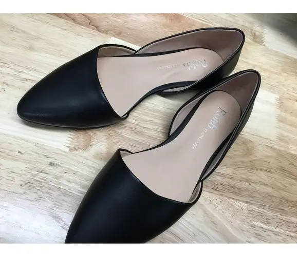 Rohb By Joyce Azria Provence D'Orsay Women's 6.5 Black Leather Pointed Toe Flats