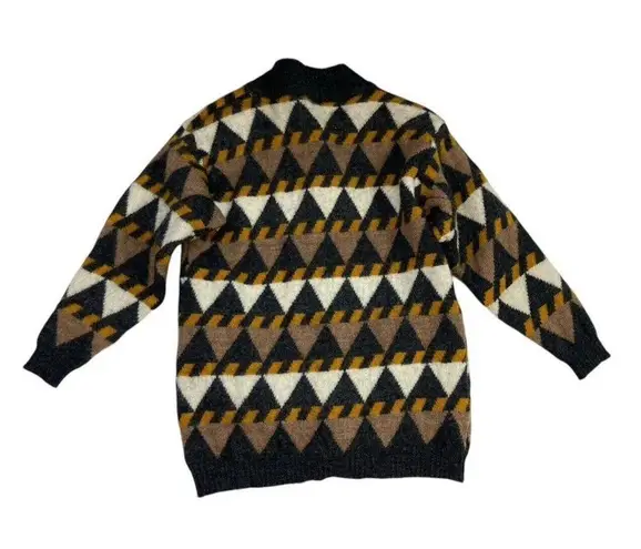 *Vintage Spelana Sweater Size M Grandpa Irish Button Cardigan Geometric Grunge Yellow Size M