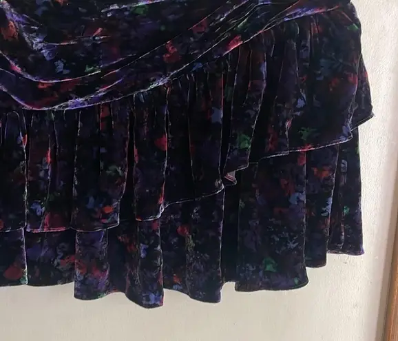 Ramy Brook Printed Velour Malbec Miniskirt