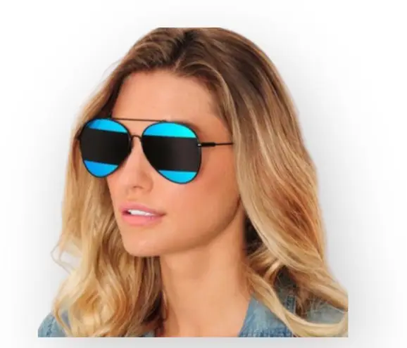 new AQS ☺︎︎ Oversized Aviator Shades Sunnies Sunglasses ☺︎︎ Pink with Gold Frame