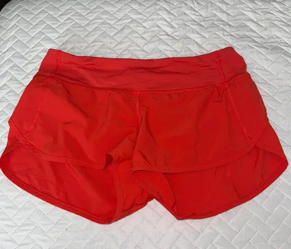 Lululemon Red Orange Speed Up 2.5” Shorts - Low Rise