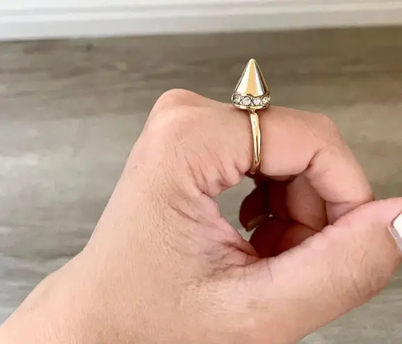 Missguided Gold Rhinestone Pointy Ring 6/6.5