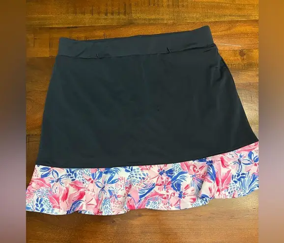 NEW! Stella Parker Golf Skort M | Blue w/ Pink Floral Ruffle Hem Tummy Control Size M