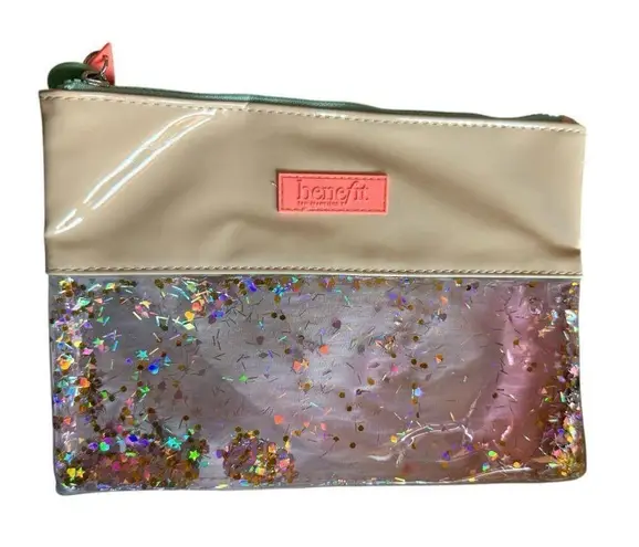 Womens Benefit 2018 Confetti Zip Pouch Travel Makeup Cosmetic Bag Rare & HTF